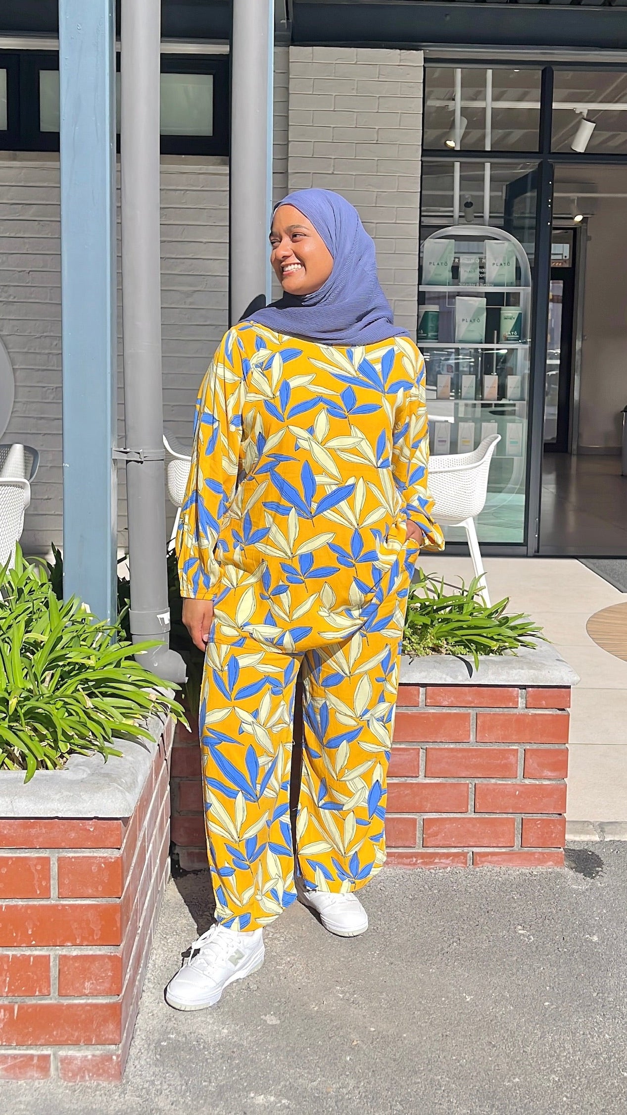 Mustard & Blue Leaf Set