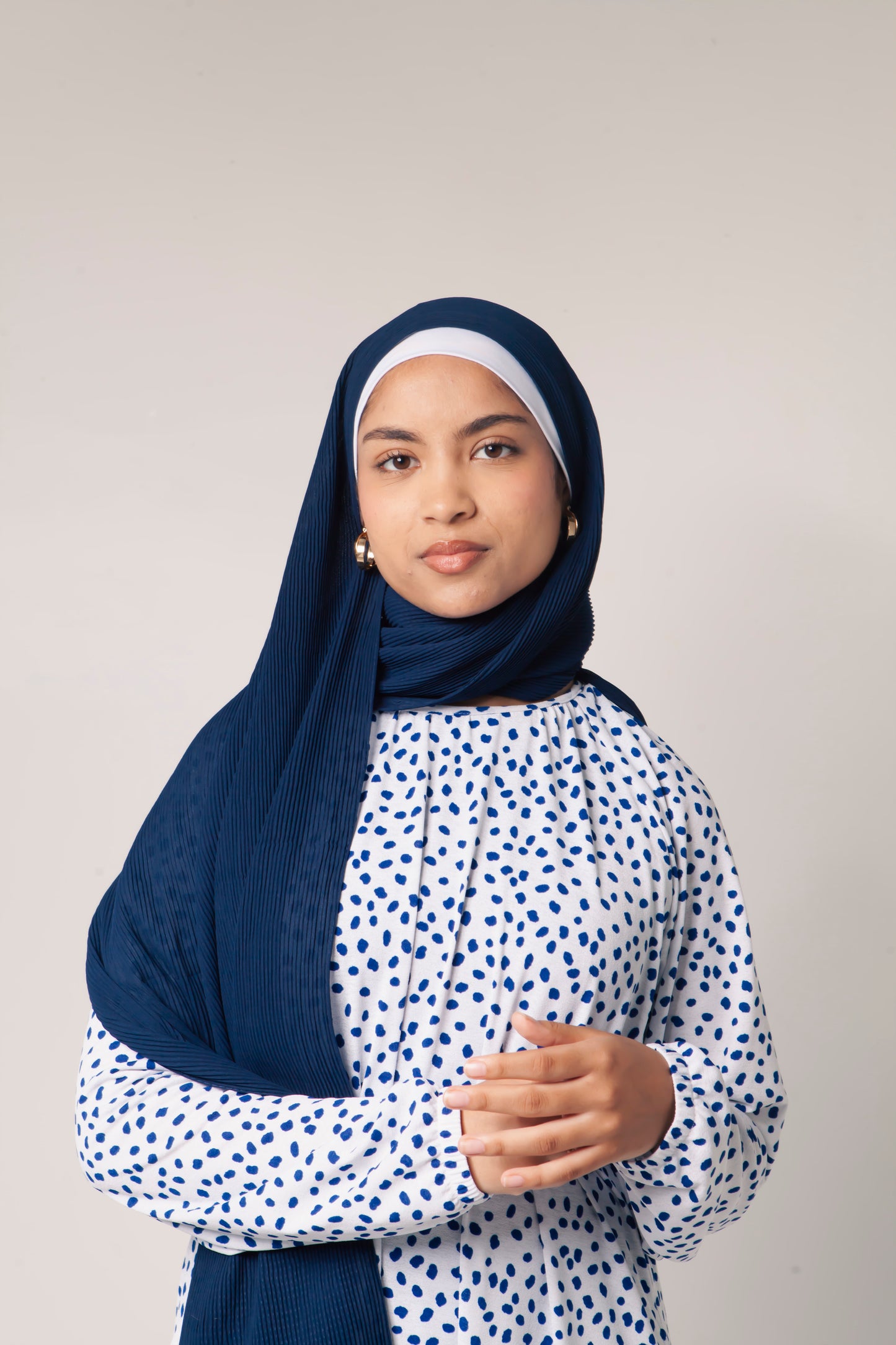 Navy Pleated
