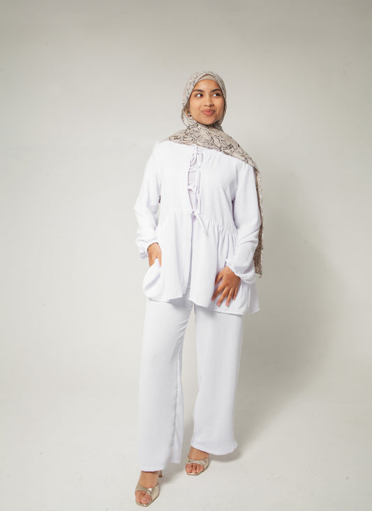 White Bow-Tie Set