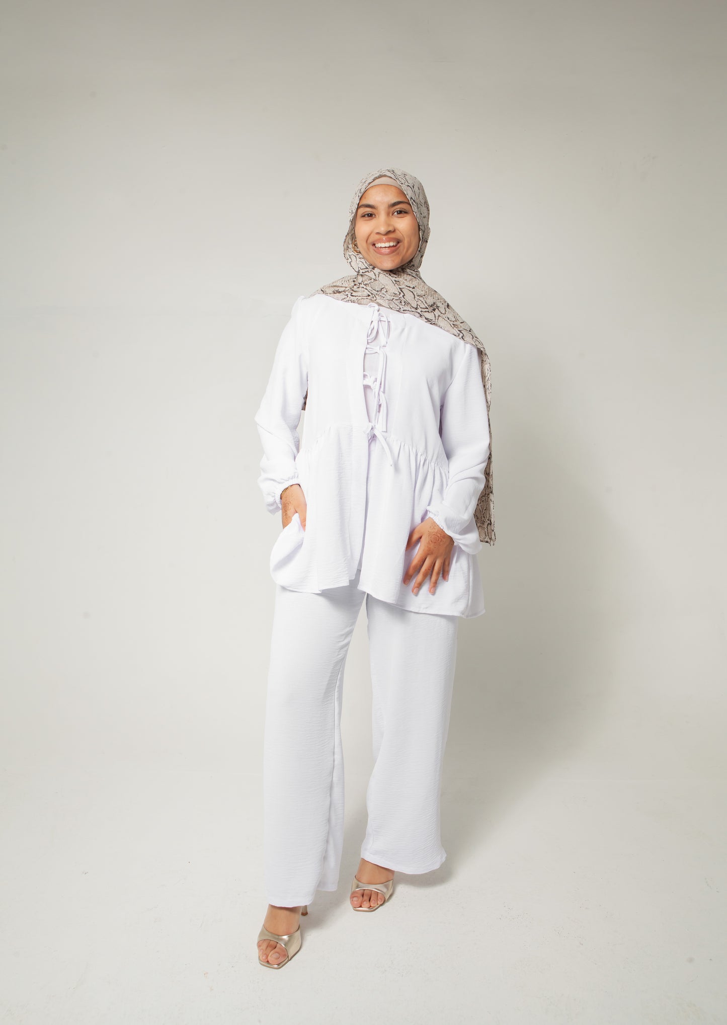 White Bow-Tie Set