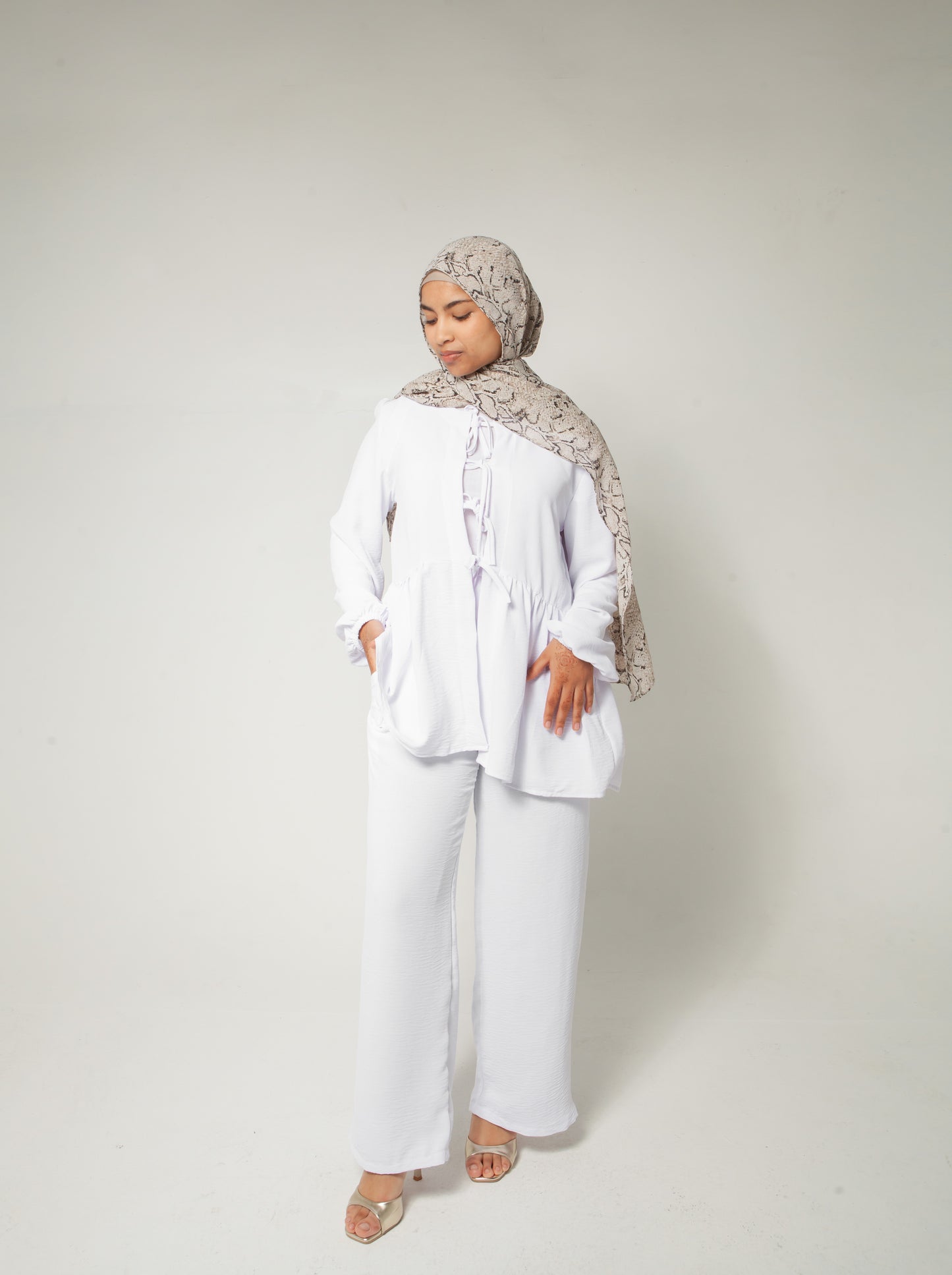 White Bow-Tie Set