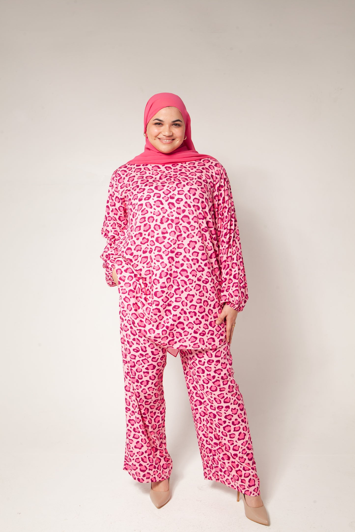 Pink animal print set